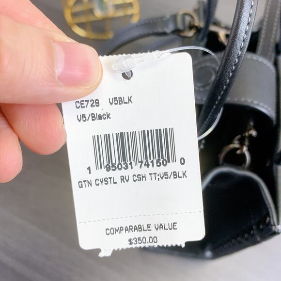 Coach CE729 Mini Cashin Tote With Crystal Rivets IN BLACK - Picture 7 of 9